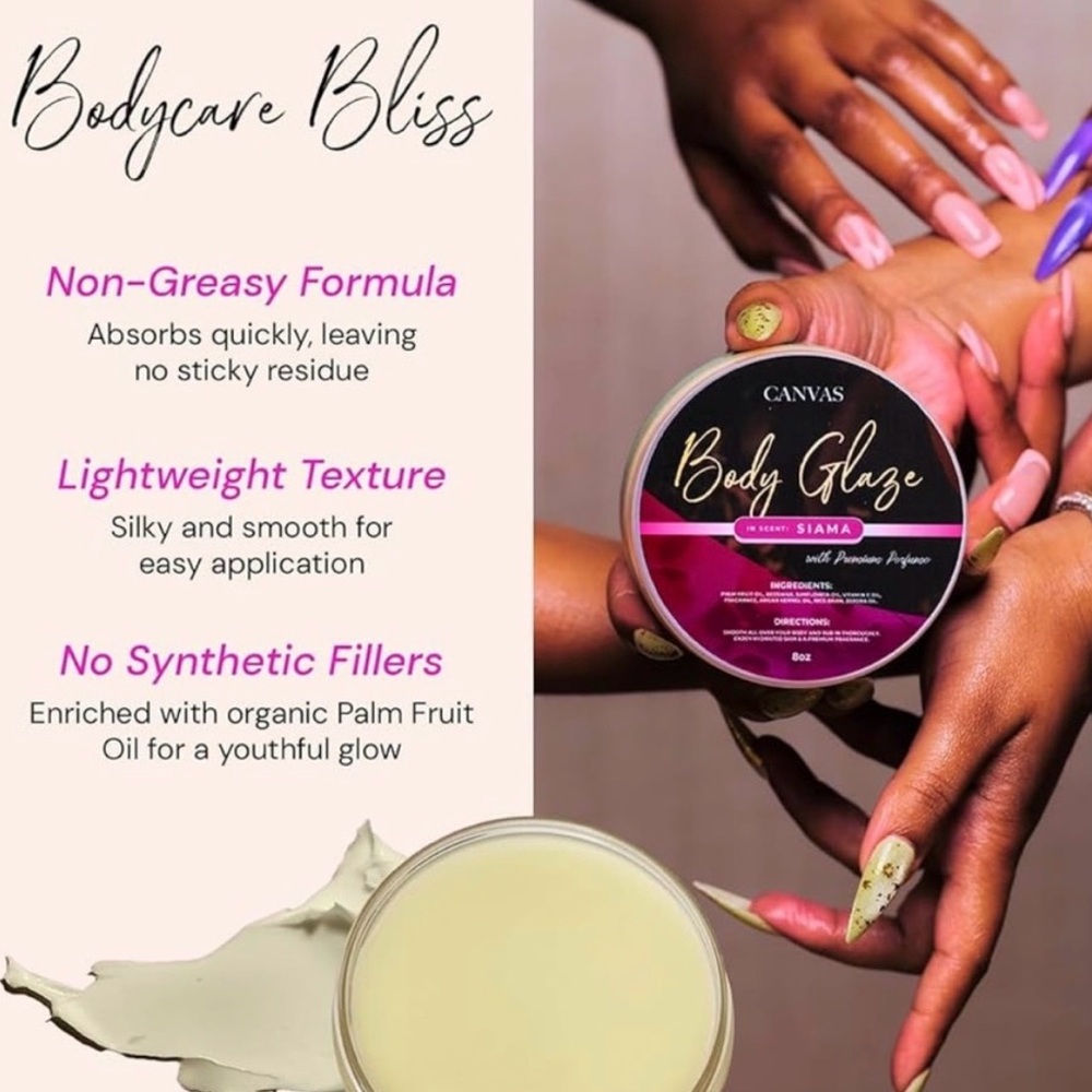 CANVAS Body Glaze - Siama Scent - Black & Pink Tin